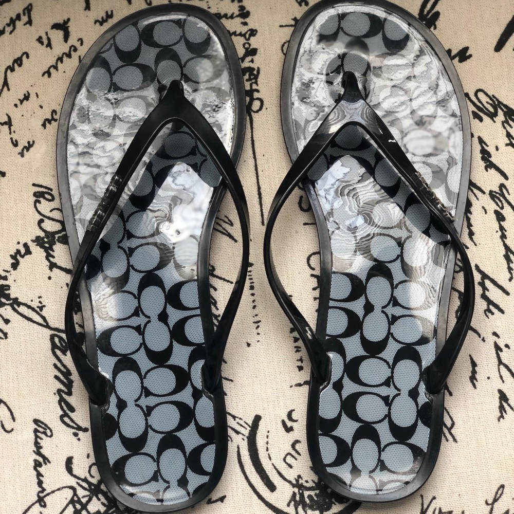 Authentic Coach Lycra Jelly Flip Flops Size 8